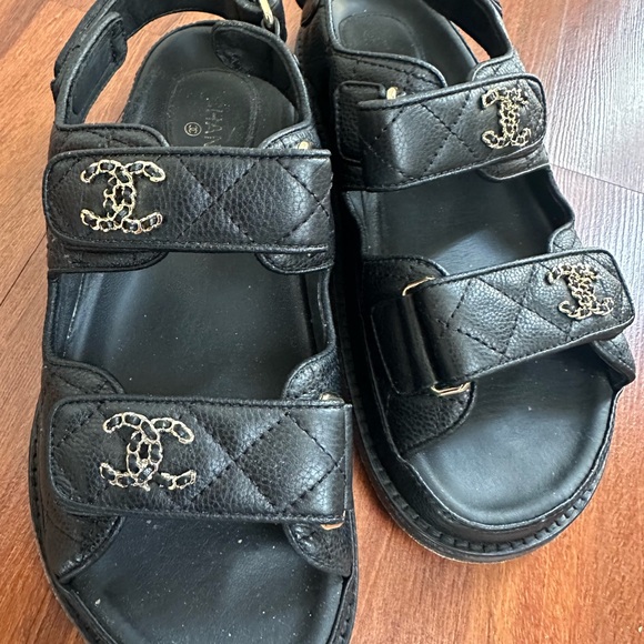 Chanel Dad Sandals in used condition with a lot of life - Picture 4 of 8